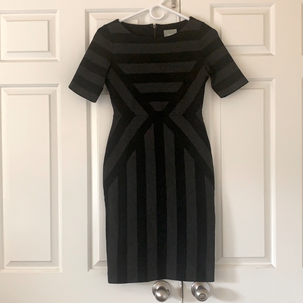Anthropologie black and grey striped dress